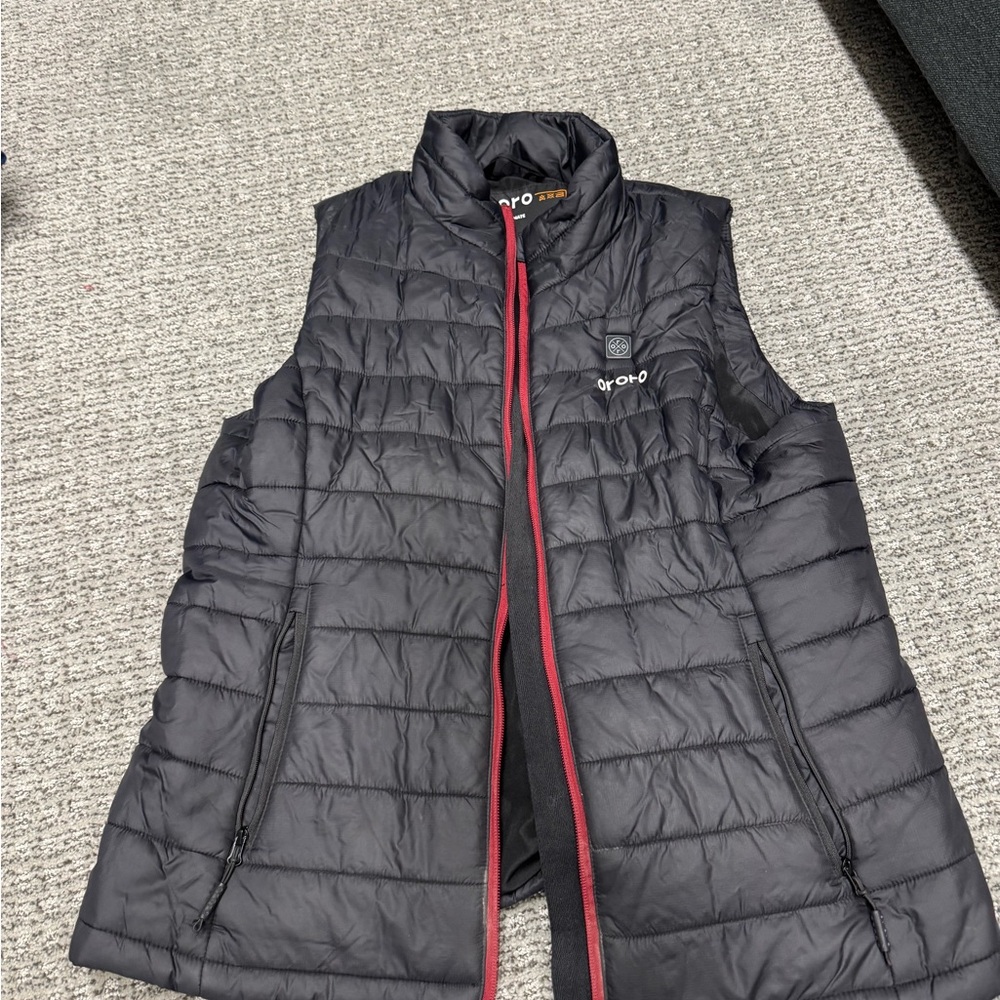 Ororo Women's Black Puffer Vest-heated (NO BATTERY)